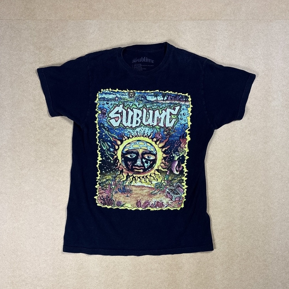 Sublime Graphic T-Shirt Mens Small Black Excellent Sun Band Tee Ska Punk